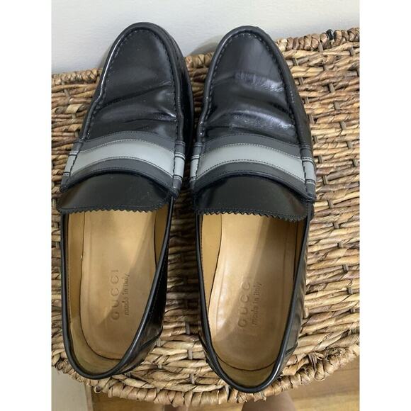 Gucci vintage men shoes black with grey detail 6.5 Eu 7.5 USA - Picture 8 of 12